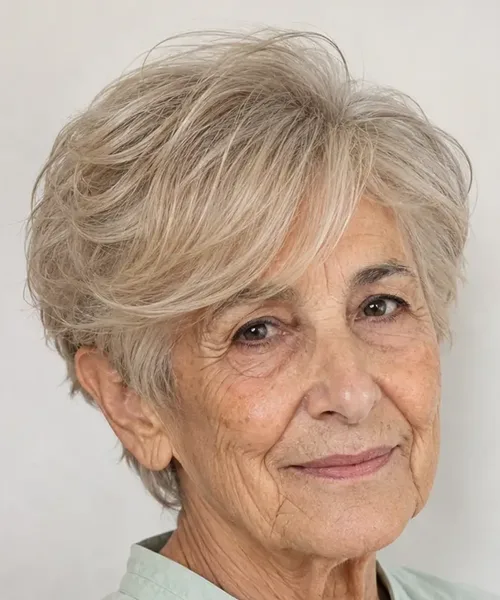Side-Swept Tousled Pixie