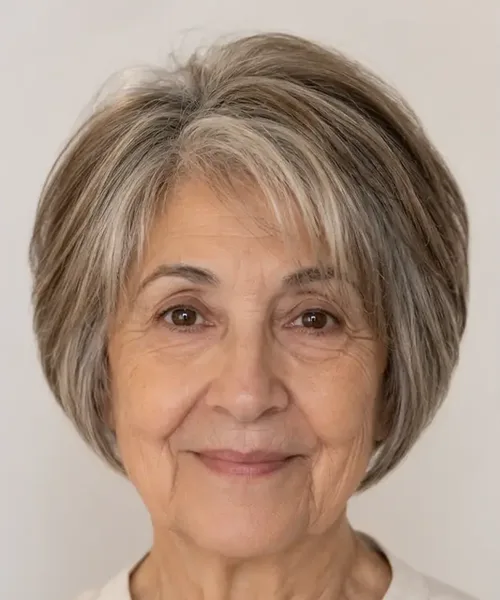 Stacked Bob with Crown Volume