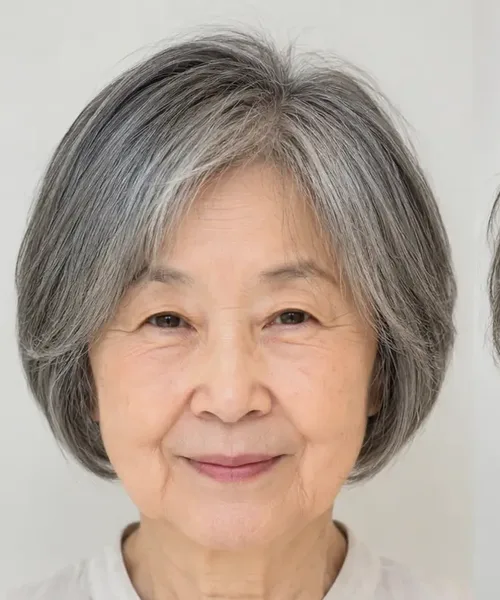 Straight Gray Bob