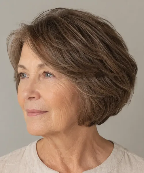 Tousled Layered Bob with Face-Framing