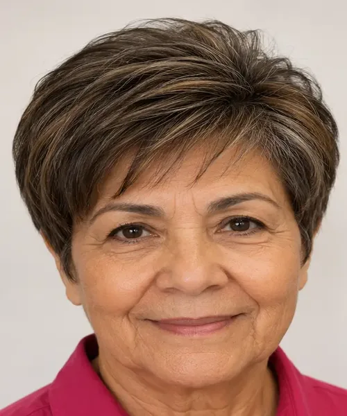Warm Brown Textured Pixie